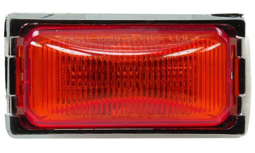 VSM1581K 2.5-inch 2 diode red clearance/marker lamp with VSM9381 chrome bracket and VSM9122 pigtail harness