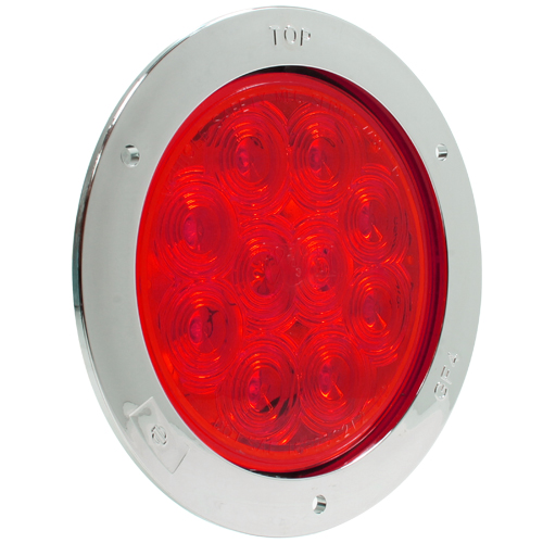 VSM4469 4-inch 10-diode red stop/tail/turn signal lamp with chrome flange