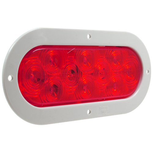 VSM6467 6-inch 10-diode red stop/tail/turn signal lamp with grey flange mount