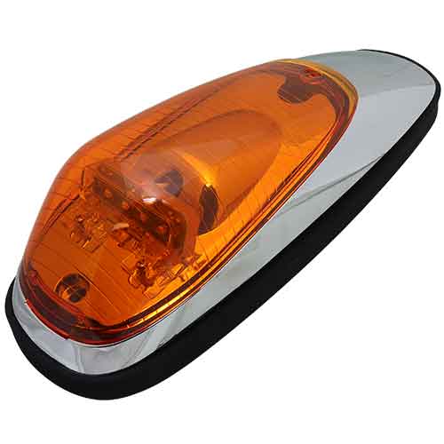 1355A Chrome Cab Marker Lamp with Amber Lens