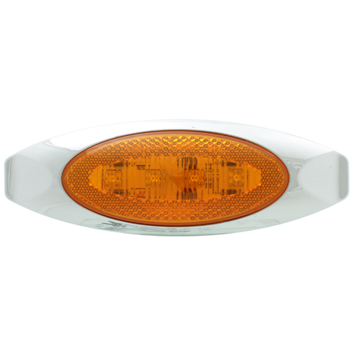 VSM2015A ML2K Amber LED Lamp with Reflex Lens and Chrome Bezel