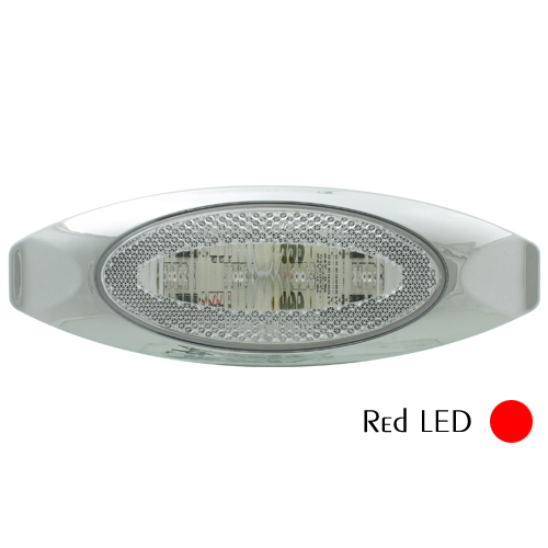 VSM2015RC ML2K Red LED Lamp with Clear Reflex Lens and Chrome Bezel