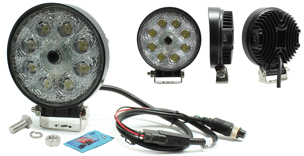 VSM 250-8170HD Round LED Work Lamp with Integrated CMOS Color Camera (no harnesses included)