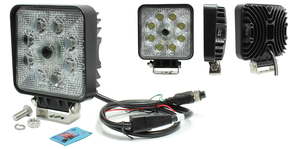 VSM 250-8171HD Square LED Work Lamp with Integrated CMOS Color Camera (no harnesses included)