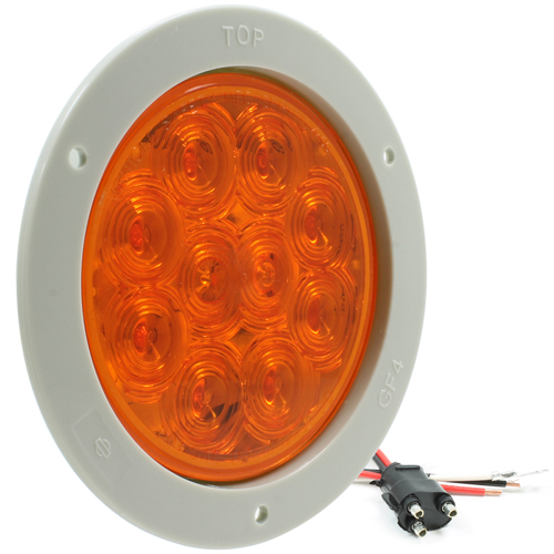 4457A 10-Diode Amber Auxiliary Lamp with Grey Flange Mount