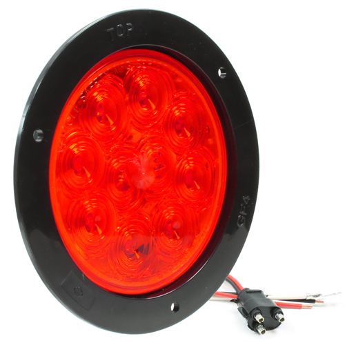 4458 10-Diode Red S/T/T Lamp with Black Flange Mount
