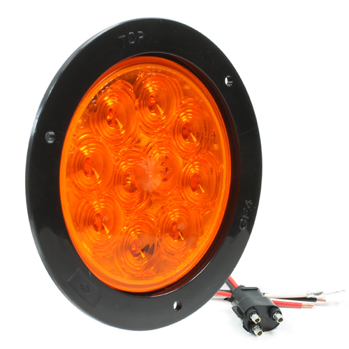 4458A 10-Diode Amber Auxiliary Lamp with Black Flange Mount