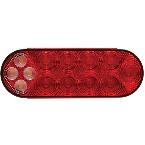 6440BU 6-inch Oval Red S/T/T Lamp with Backup Lamp