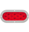 6457 6-inch Oval Red S/T/T Lamp with Grey Flange Mount