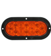 6458A 6-inch Oval Amber Auxiliary Lamp with Black Flange Mount