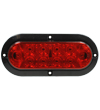 6466 6-inch Oval Red S/T/T Lamp with Black Surface Mount Flange