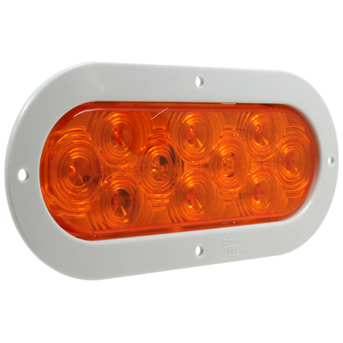 VSM6467A 6-inch 10-diode amber auxiliary lamp with grey flange mount