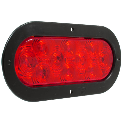 VSM6468 6-inch 10-diode red stop/tail/turn signal lamp with black flange mount