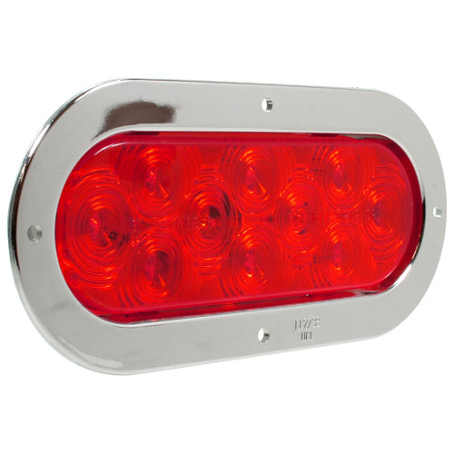 VSM6469 6-inch 10-diode red stop/tail/turn signal lamp with chrome flange mount