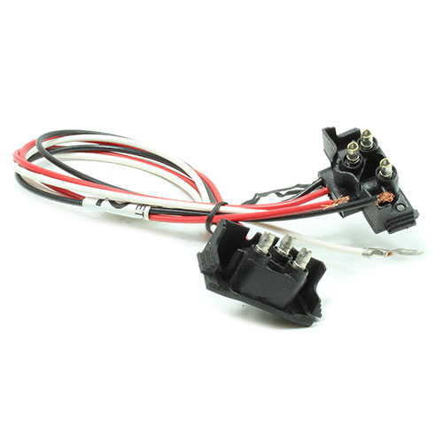 VSM91282 molded right angle 2-plug string harness for VSM6000 or VSM6400-series two lamp auxiliary light panels.