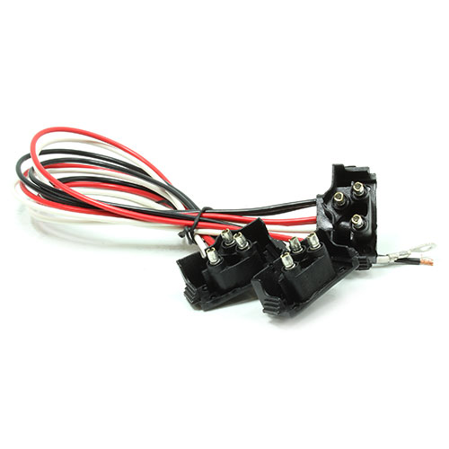 VSM91283 molded right angle 3-plug string harness for VSM6000 or VSM6400-series two lamp auxiliary light panels.