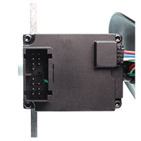 An image of a turn signal switch for a PACCAR truck. The image is zoomed in on the multi-pin connector on the switch.