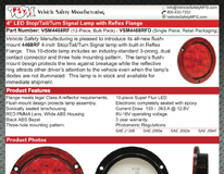VSM4468RF 4-inch stop/tail/turn signal lamps with reflective flange